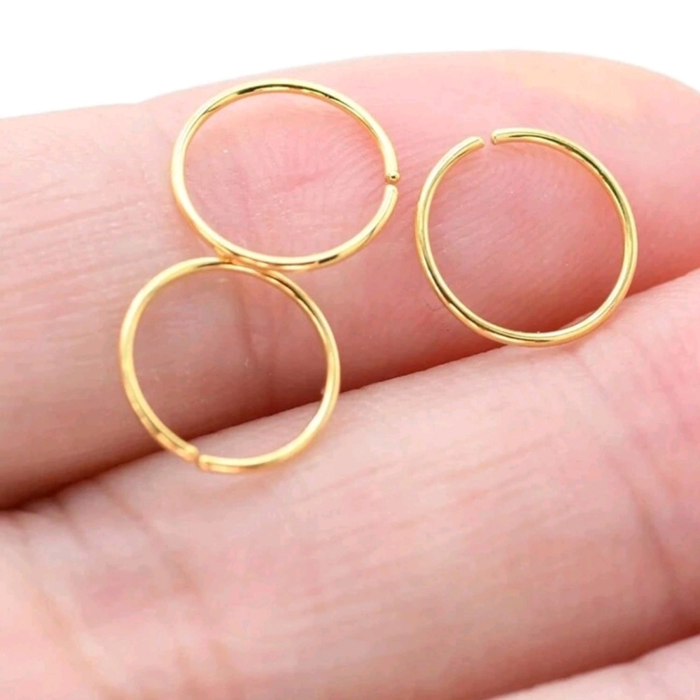 3 nose ring hoops